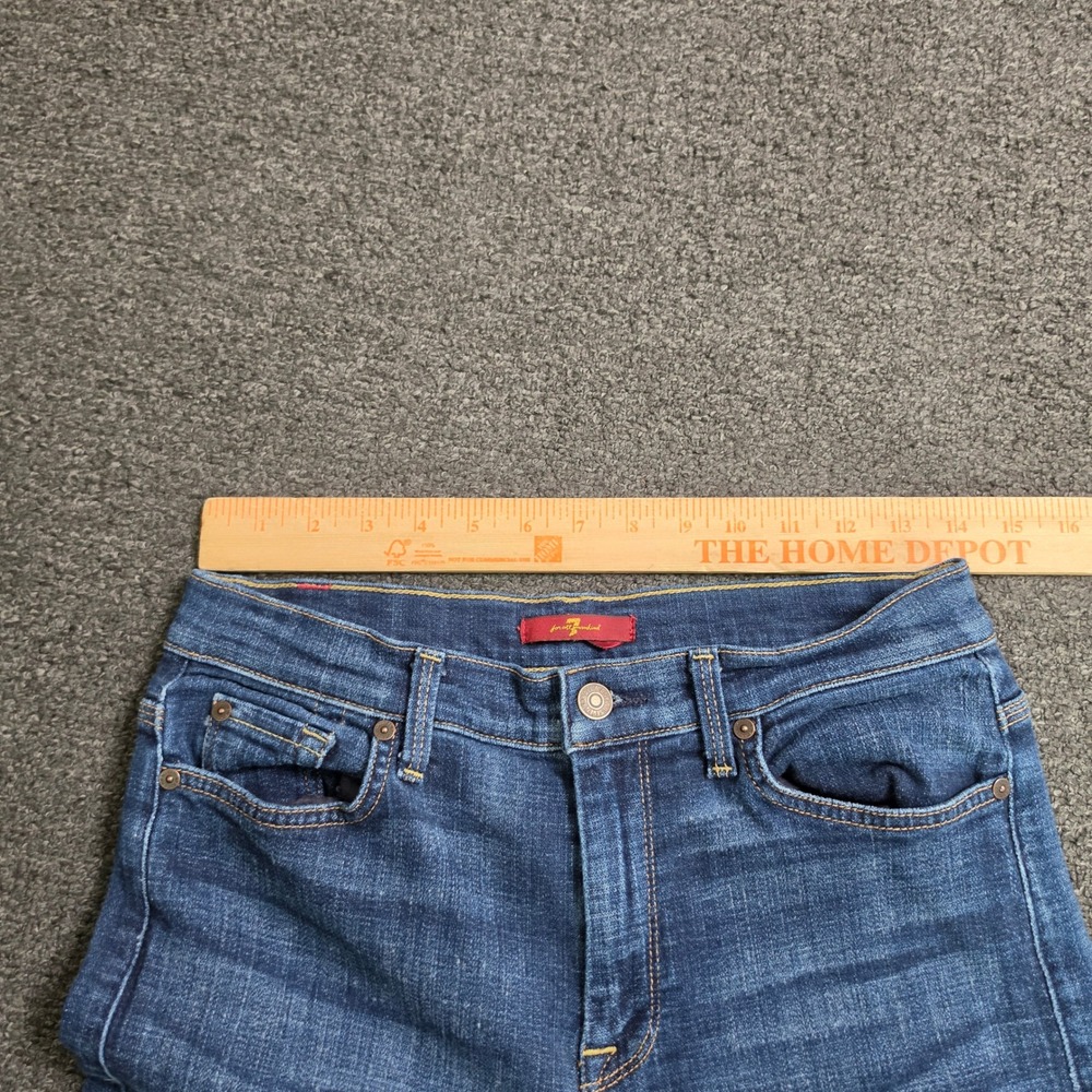 7 For All Mankind Ginger Blue Jeans Womens 30x34 Wide Leg High Rise Flare Denim - Picture 4 of 9